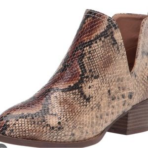 CL by Laundry Snake Print Ankle Booties - Brown and Black